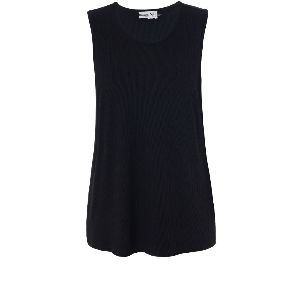Edit rib top – Zwart