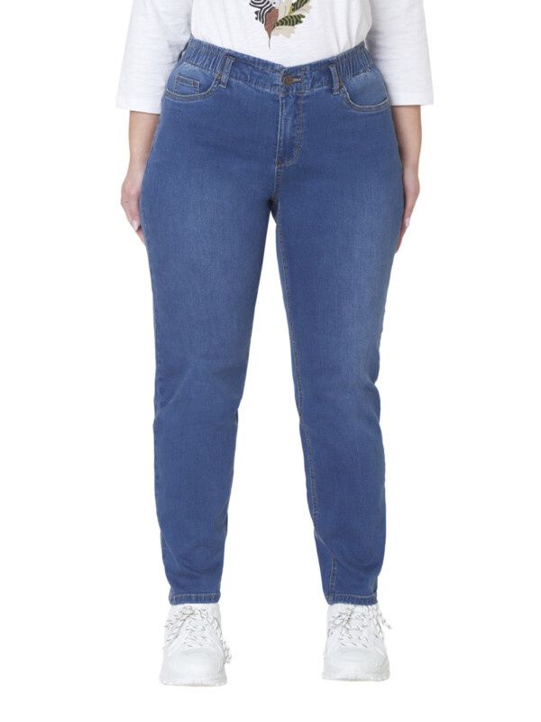Jeans Sofia middel oranje stiksel 3428
