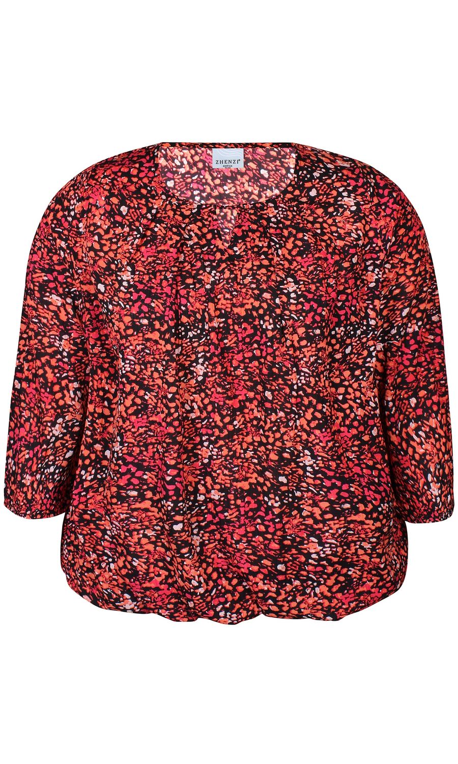 Eula 651-Blouse 3/4 coral puppy