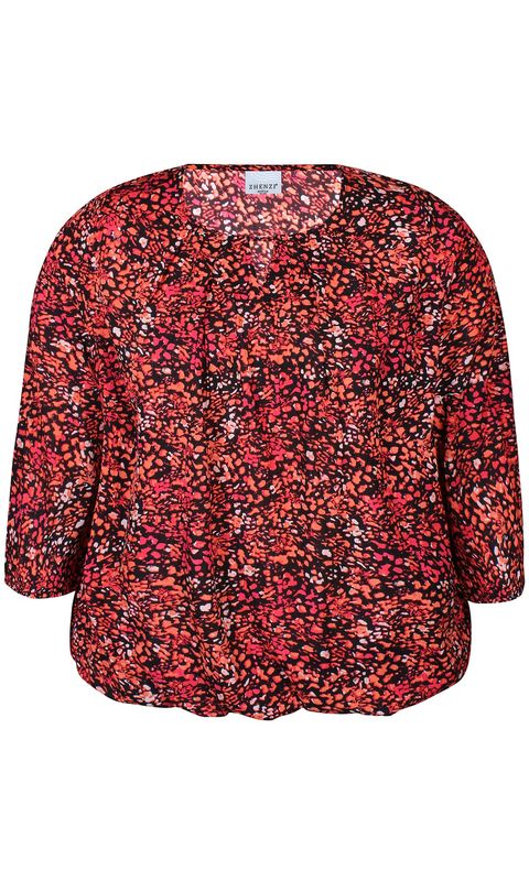 Eula 651-Blouse 3/4 coral puppy