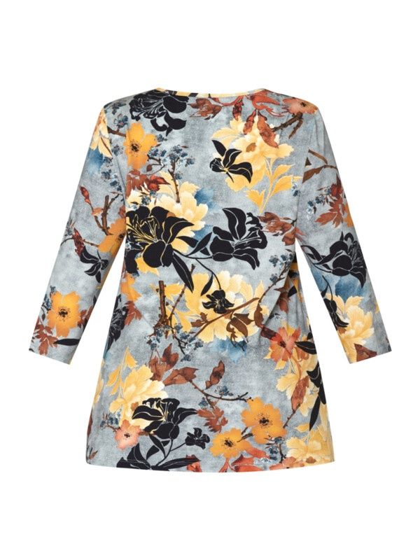 Shirt 3/4 mouw ijsblauw geel