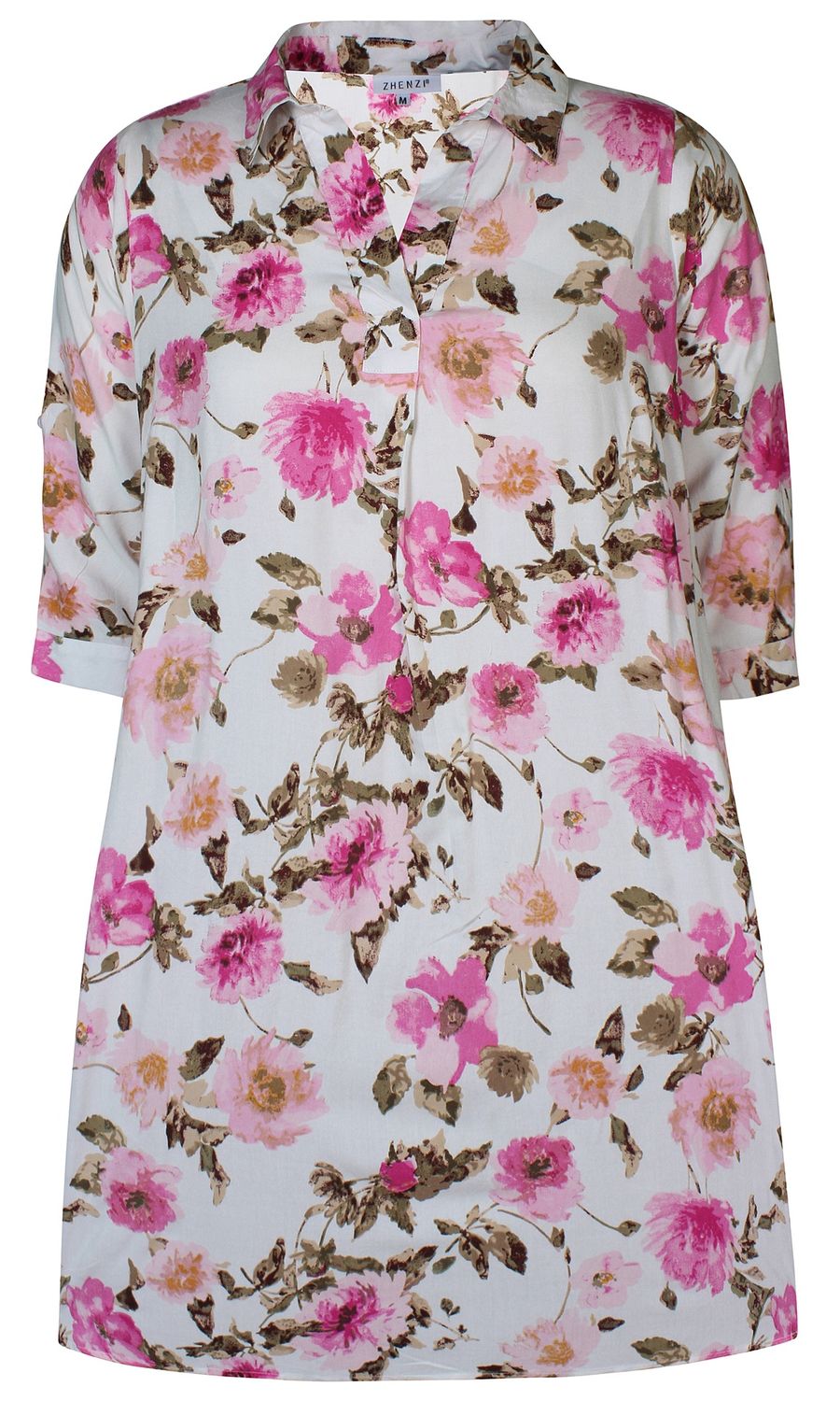 Jurk sarai wit roze