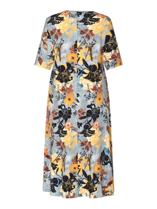 Jurk geel blauw print