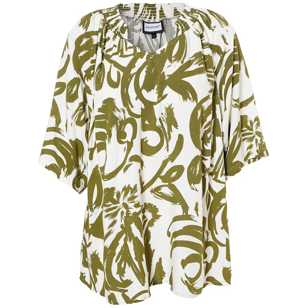 GKarna Blouse Offwhite-olive