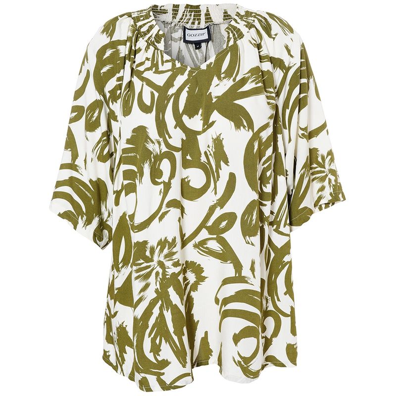 GKarna Blouse Offwhite-olive