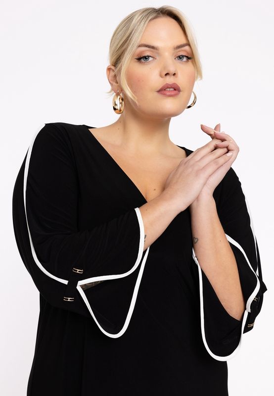 Dress A-line witte streep