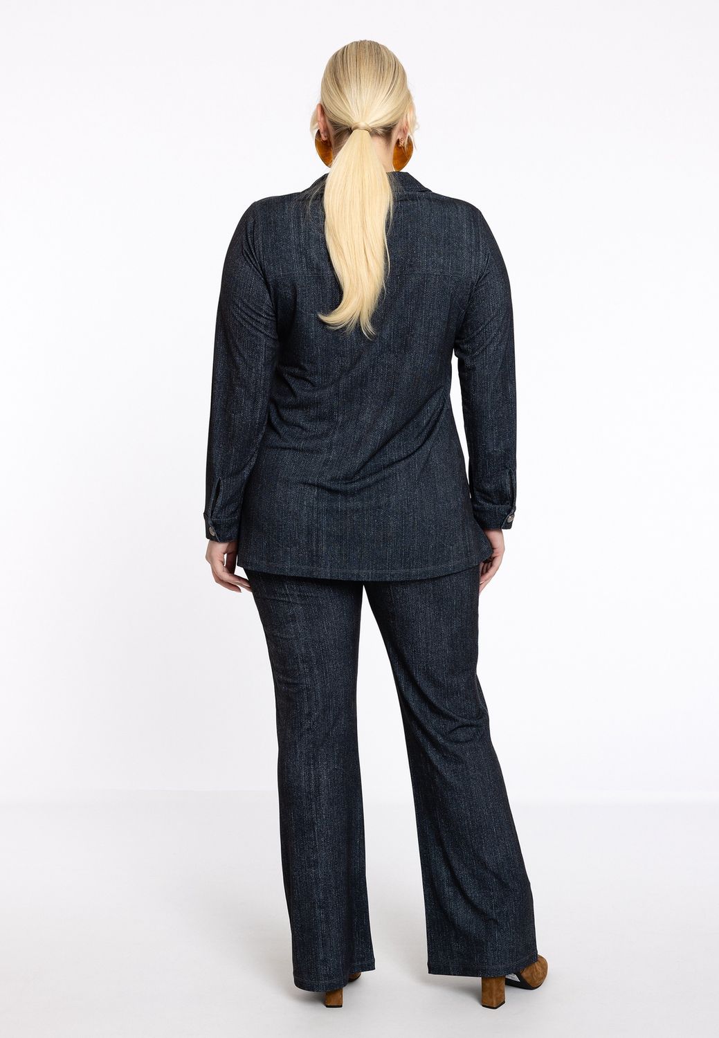 Broek bootleg Denim Dolce black