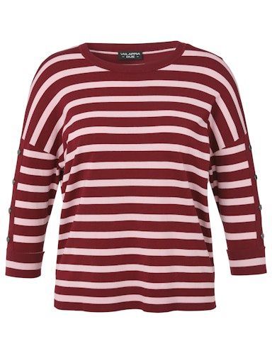 Trui streep aubergine 2514871