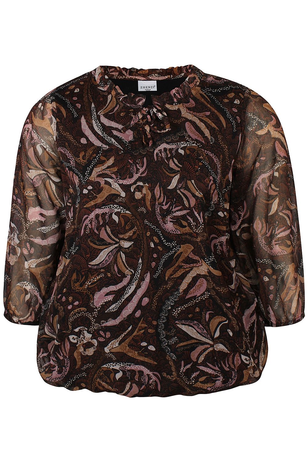 Zh-Olar 920-Blouse ¾ Chokolade
