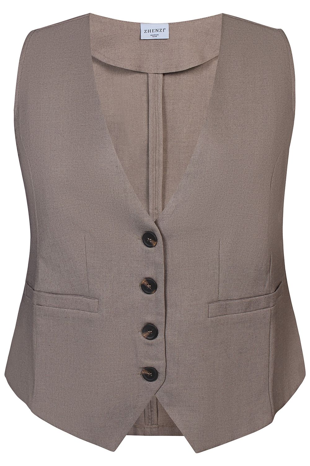 Zh-Raya 947-Waistcoat N/S Chokolade