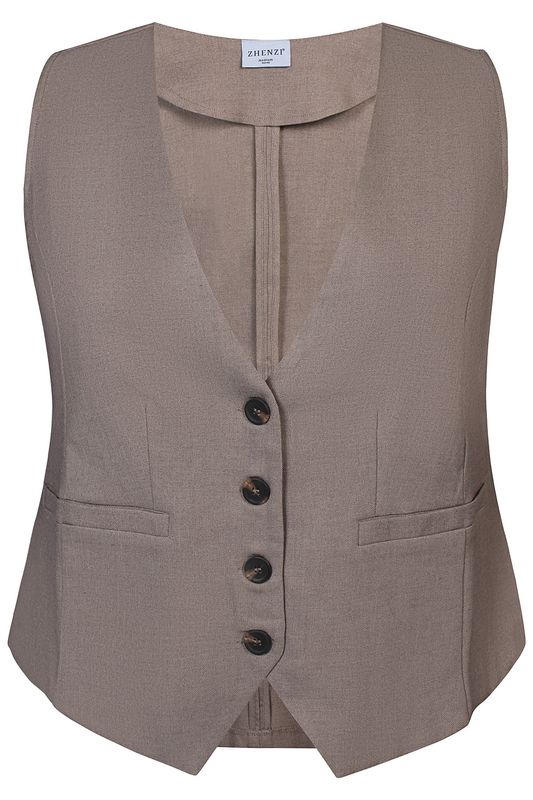 Zh-Raya 947-Waistcoat N/S Chokolade