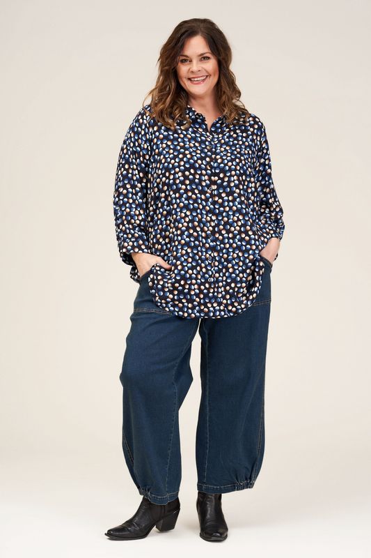 GClara Baggy pants Dark blue denim