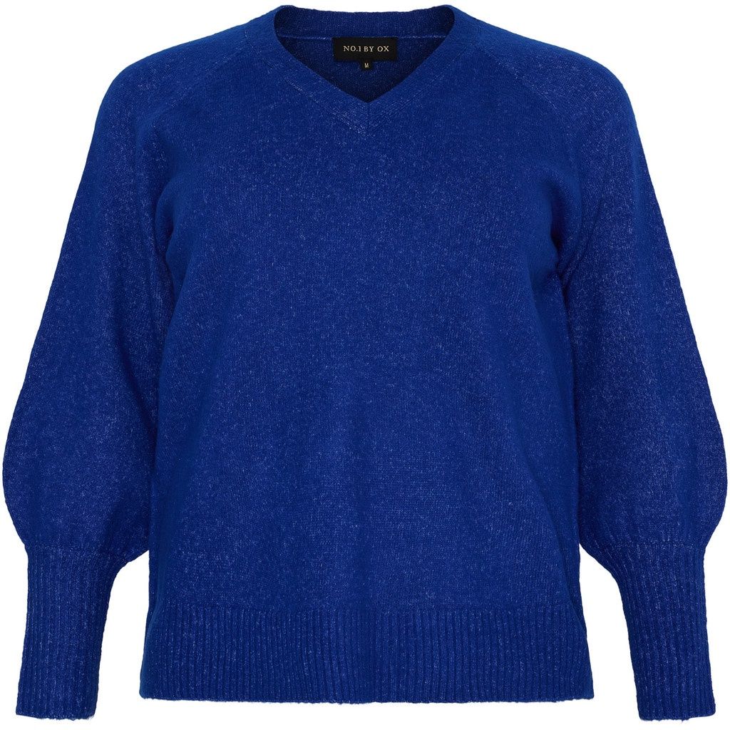 Sweater V neck w balllon sleeves d. kobalt