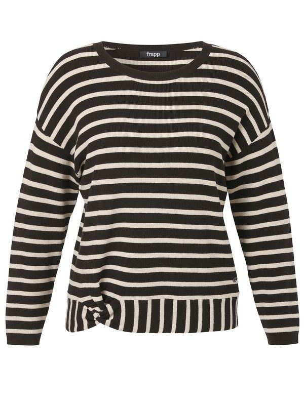 Pullover Rundhals 1/1 Arm Ringel coffee / bisquit