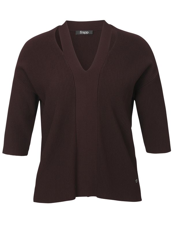 Pullover V-Ausschnitt 3/4 Arm wild berry