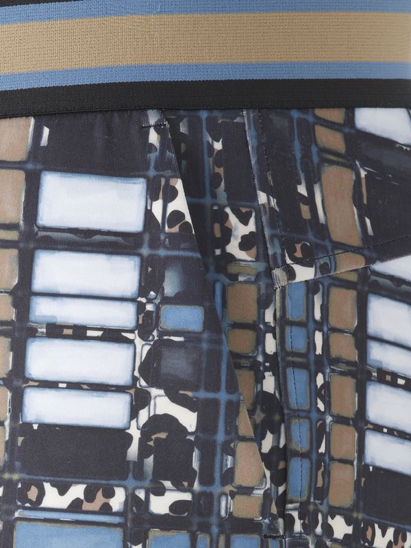 Hose knöchellang Druck Navy multi