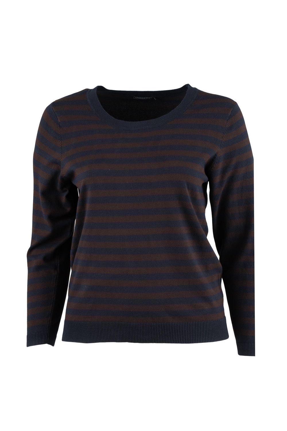 Helsinki – Trui Stripes Dark Blue/Dark Brown
