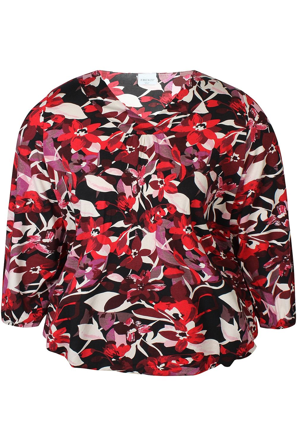 Zh-Saki 1025-Blouse ¾ Maroon