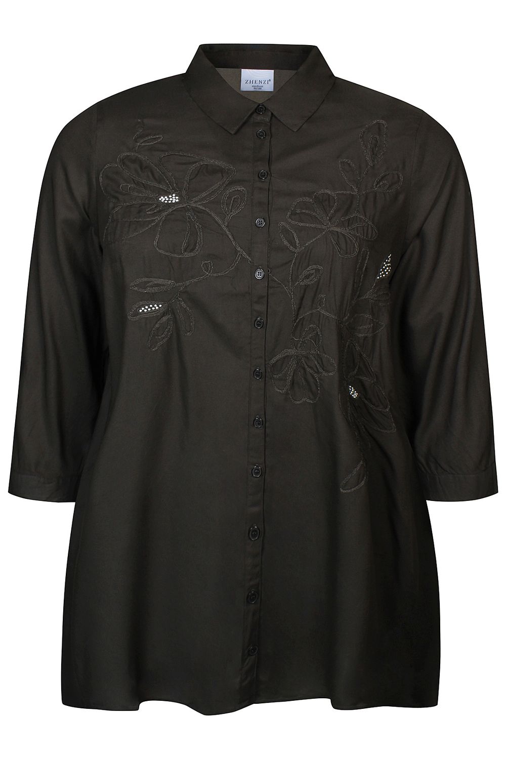 Zh-Siba 1047-Tunic ¾ Stone green
