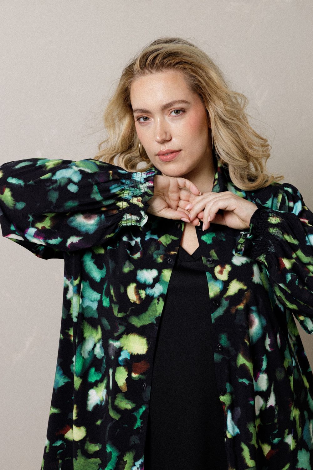 Blouse groen multi 9000557