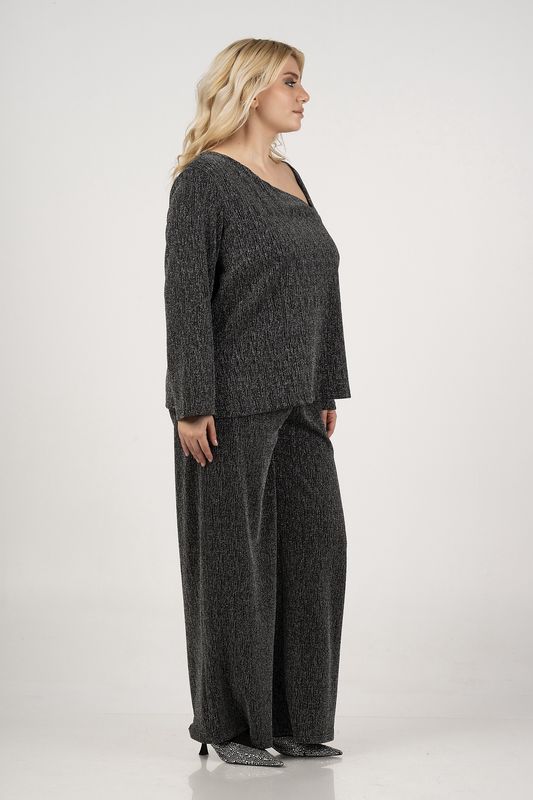Blouse zwart glitter 39964