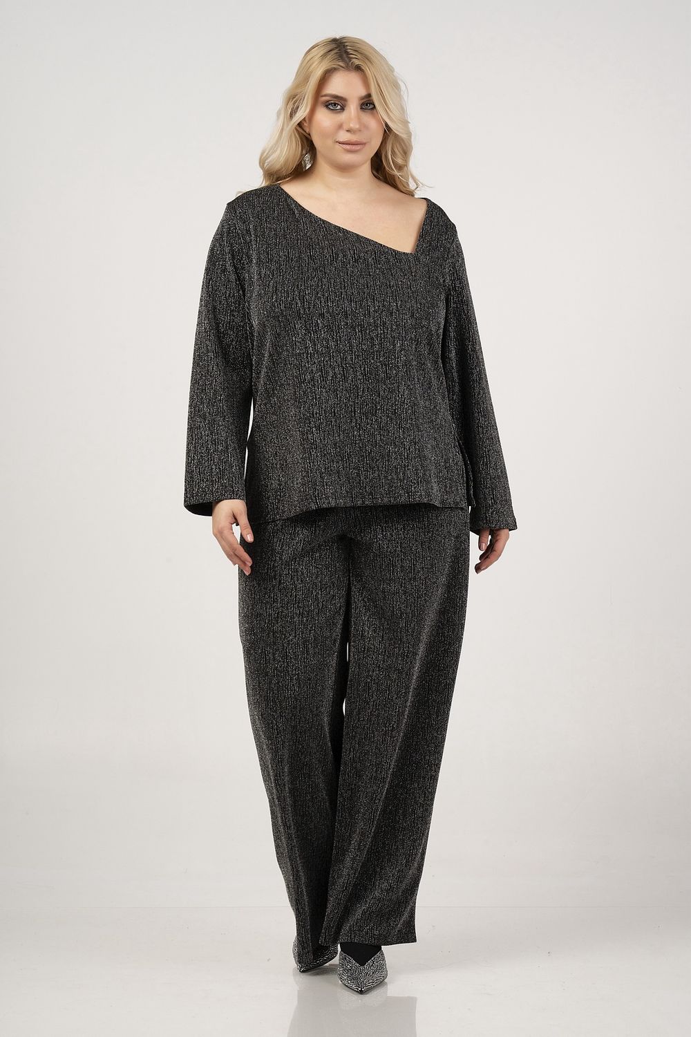Blouse zwart glitter 39964