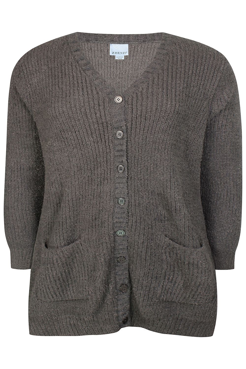 Zh-Drot 999-Cardigan L/S Stone Green