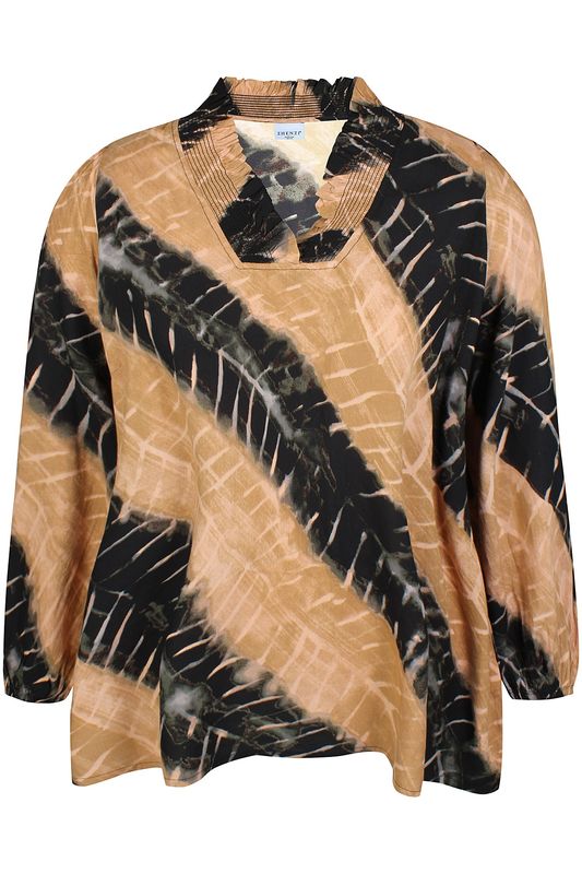 Zh-Silk 1054-Blouse L/S Dark Sand