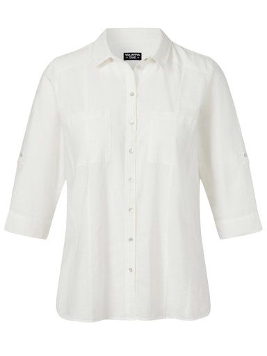 Blouse Hemdkragen creme wit