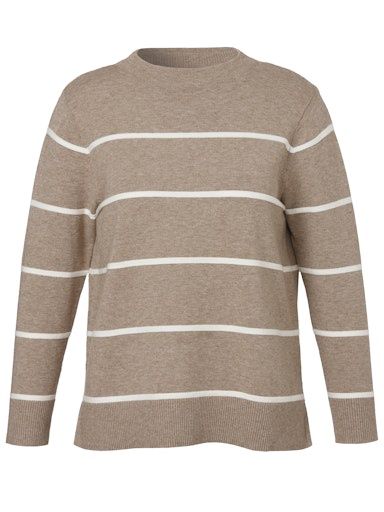 Trui met kraag mokka creme
