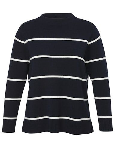 Trui met kraag blauw creme