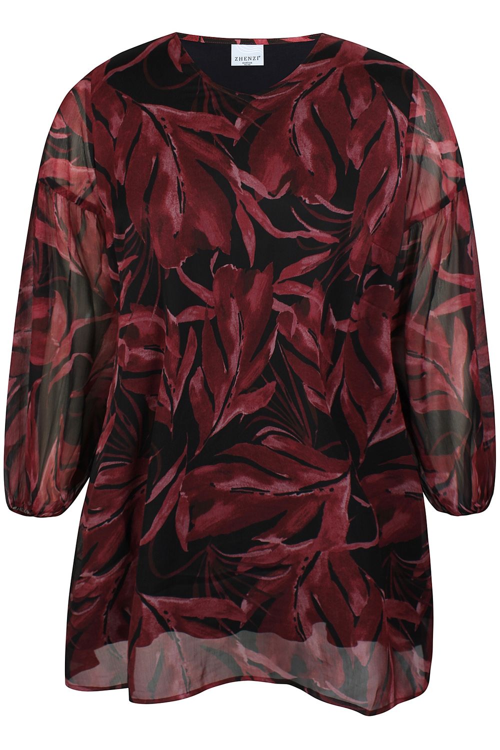 Zh-Seya 1043-Tunic L/S Maroon