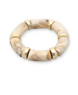 Bangle armband, Color: Rond - off white