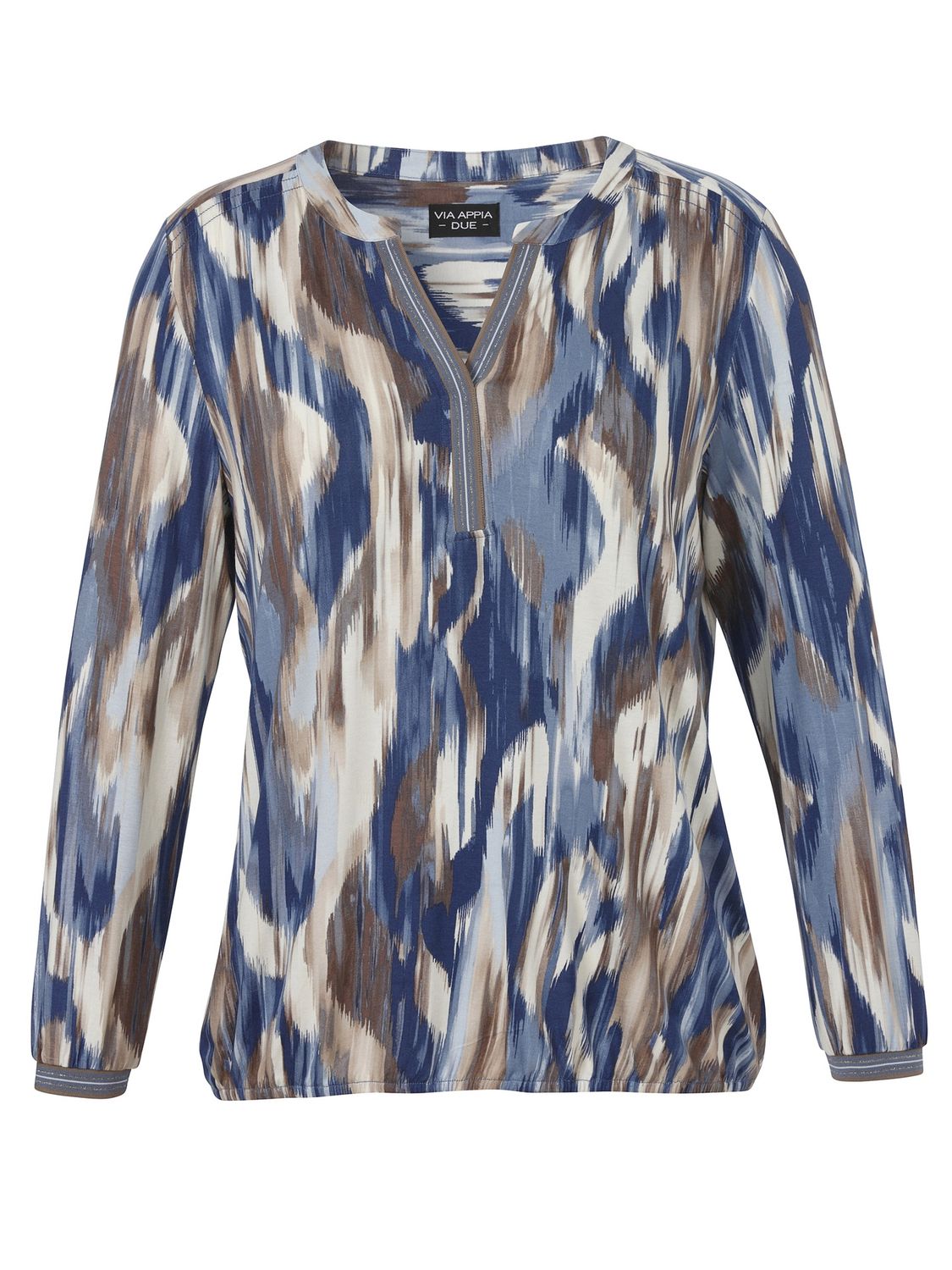 T-Shirt V-hals blauw multi
