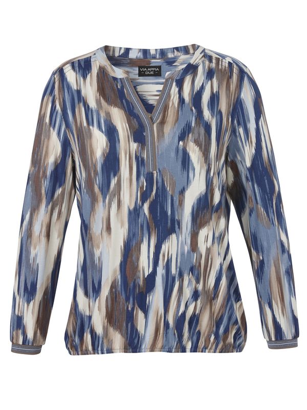 T-Shirt V-hals blauw multi