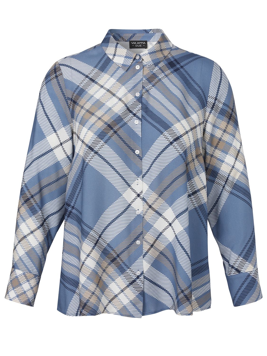 Blouse Hemdkragen blauw multi