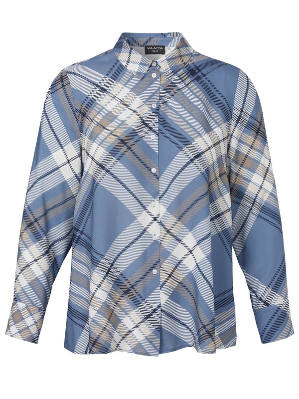 Blouse Hemdkragen blauw multi