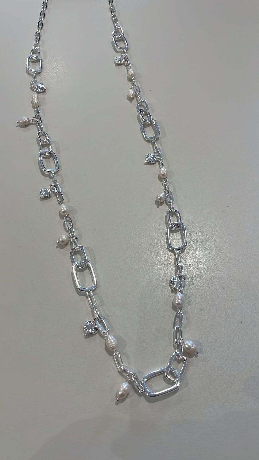 Collier zilver vierkante schakels