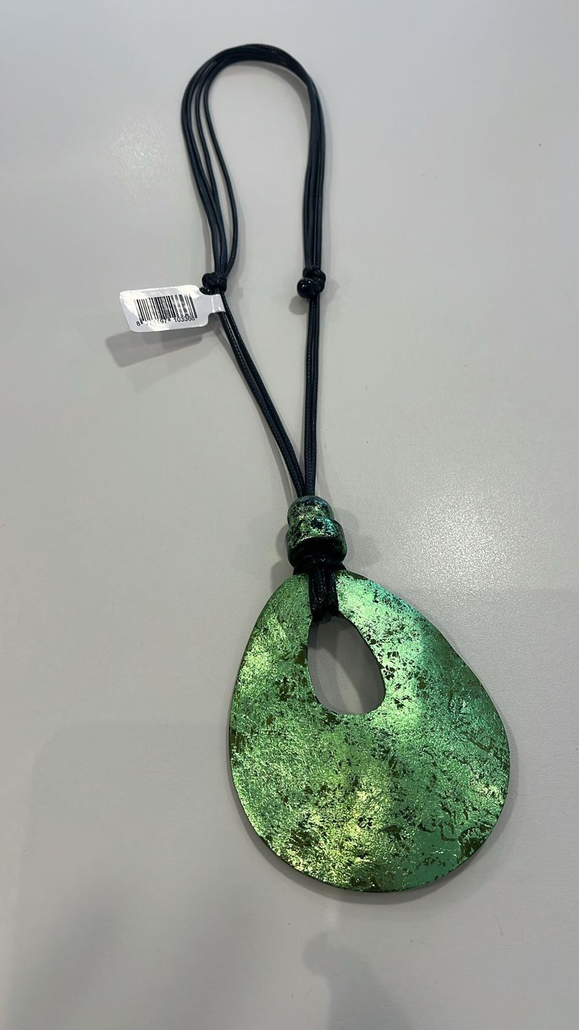 lang collier met hanger groen