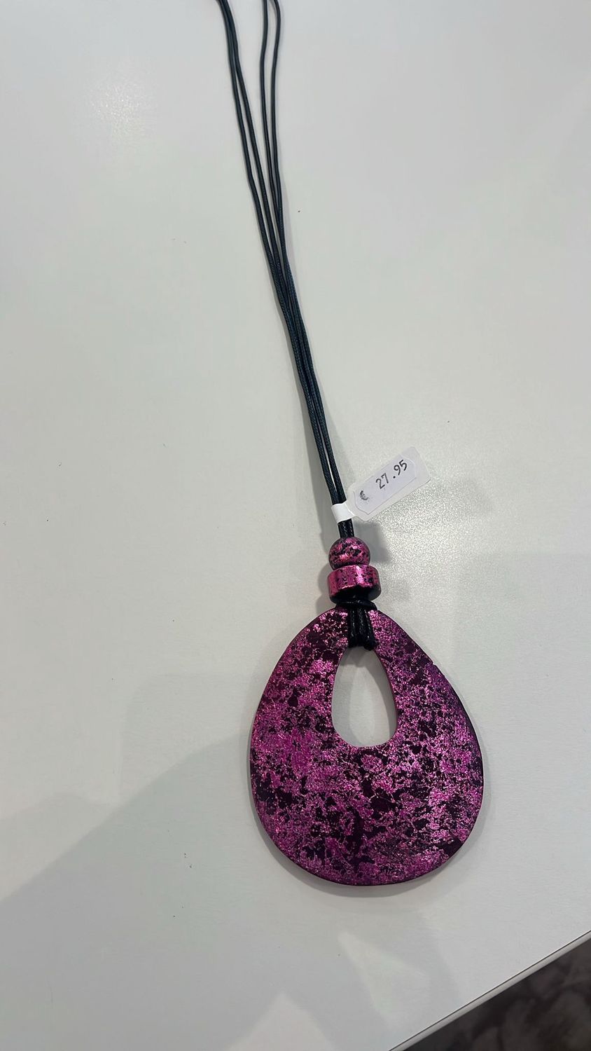 lang collier met hanger roze