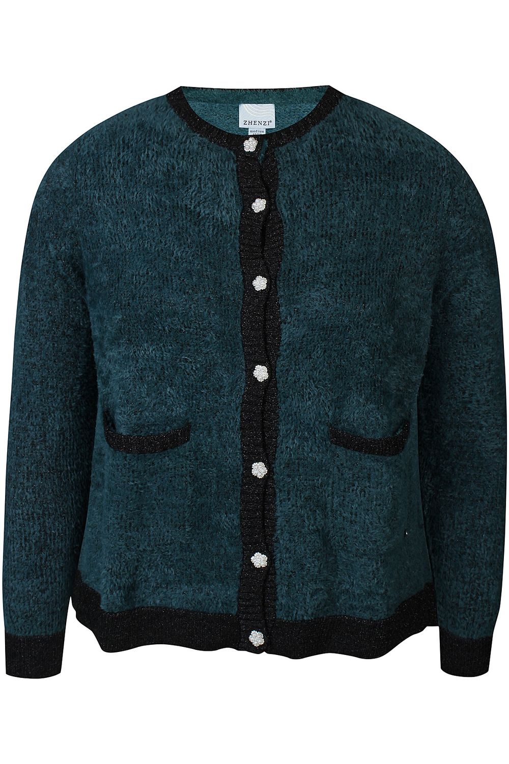 Zh-Tera 1097-Cardigan L/S Teal Green