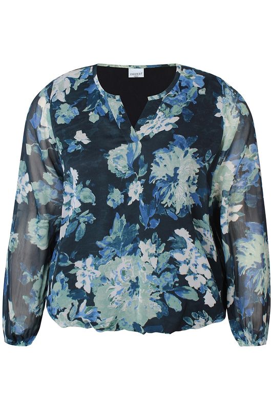 Zh-Toya 1119-Blouse LS Teal Green