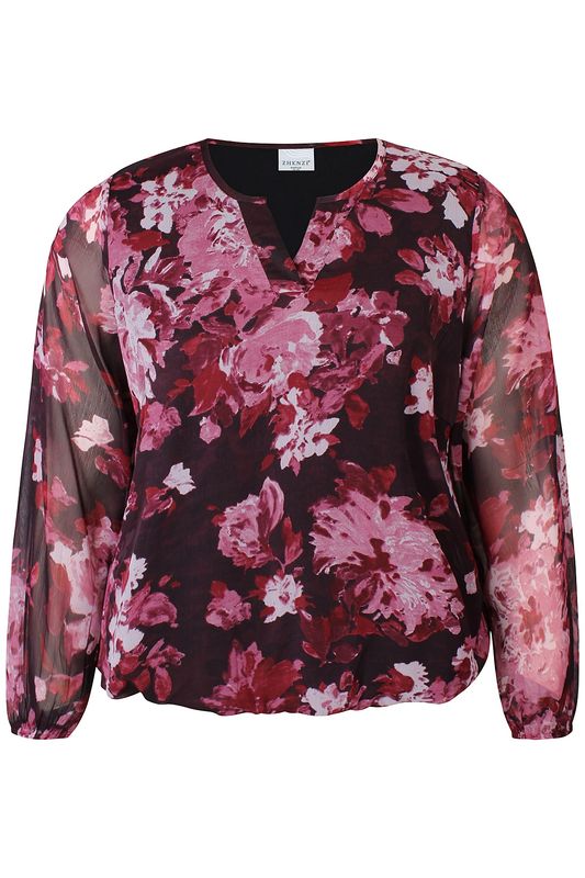 Zh-Toya 1119-Blouse LS Burgundy red