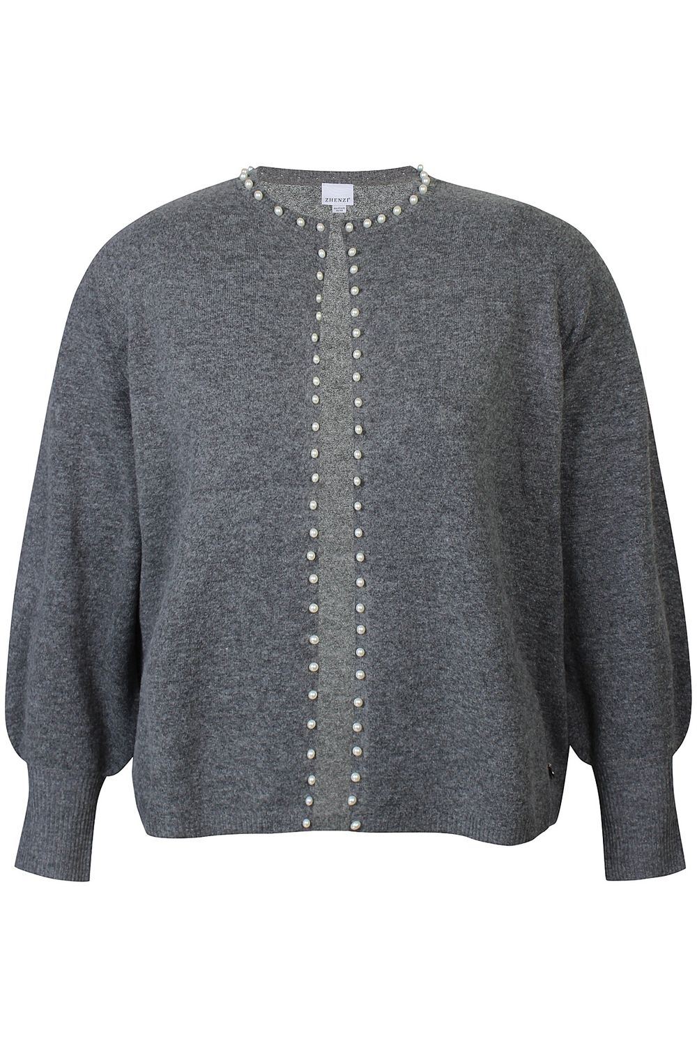 Zh-Elga 1240-Cardigan L/S Semi grey melange