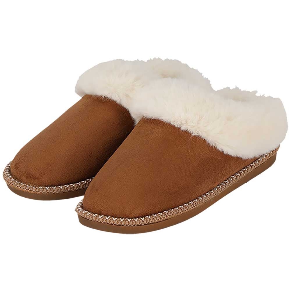 APOLLO LADIES HOME SLIPPERS TEDDY cognac