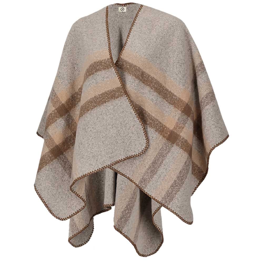 SARLINI LADIES WOVEN PONCHO woolwhite