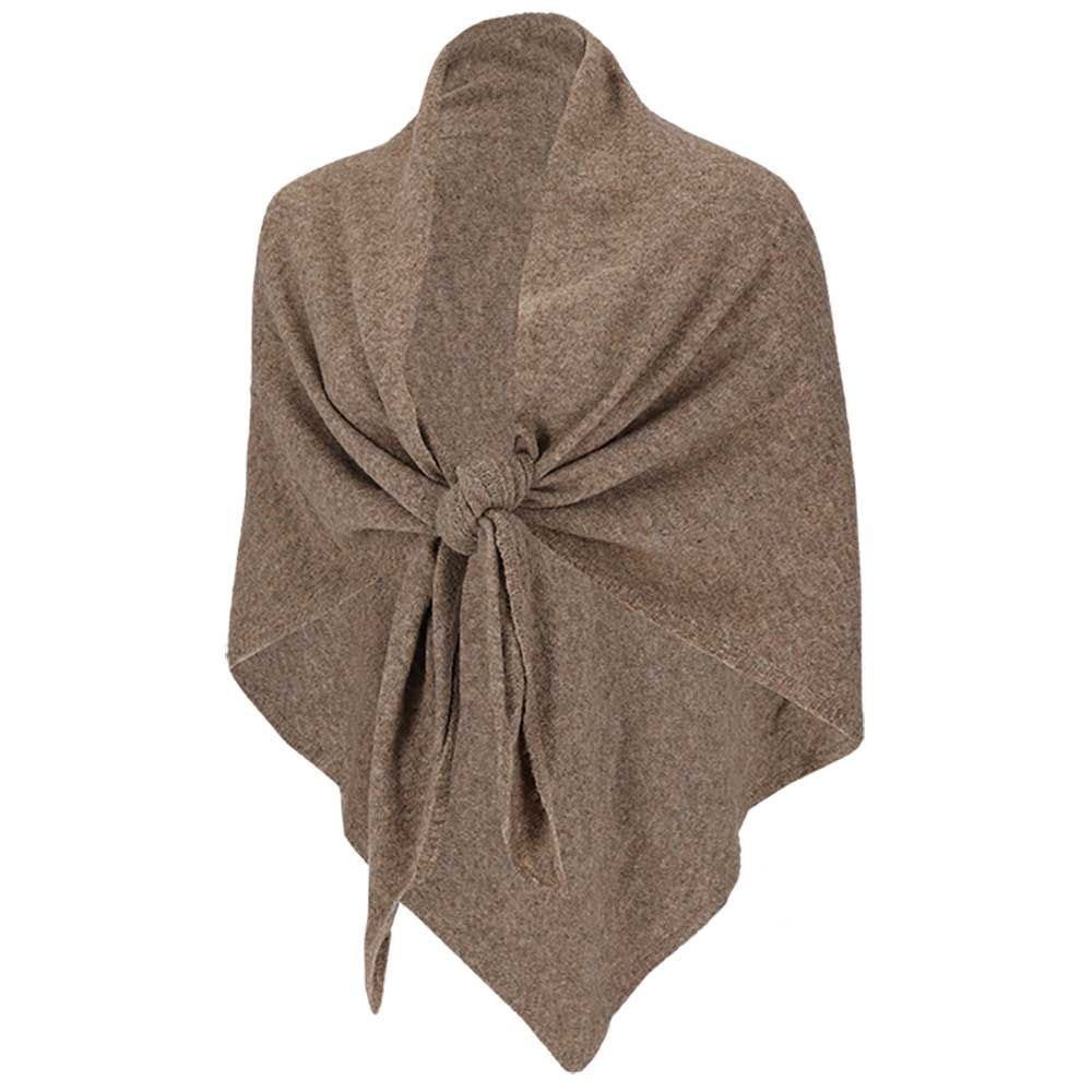 SARLINI LADIES KNIT PONCHO Dark taupe Melange