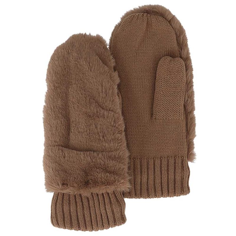 Handschoenen bont Taupe