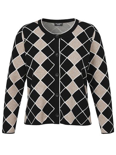 Vest ruit mokka zwart