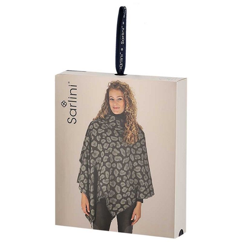Poncho panter grijs zwart